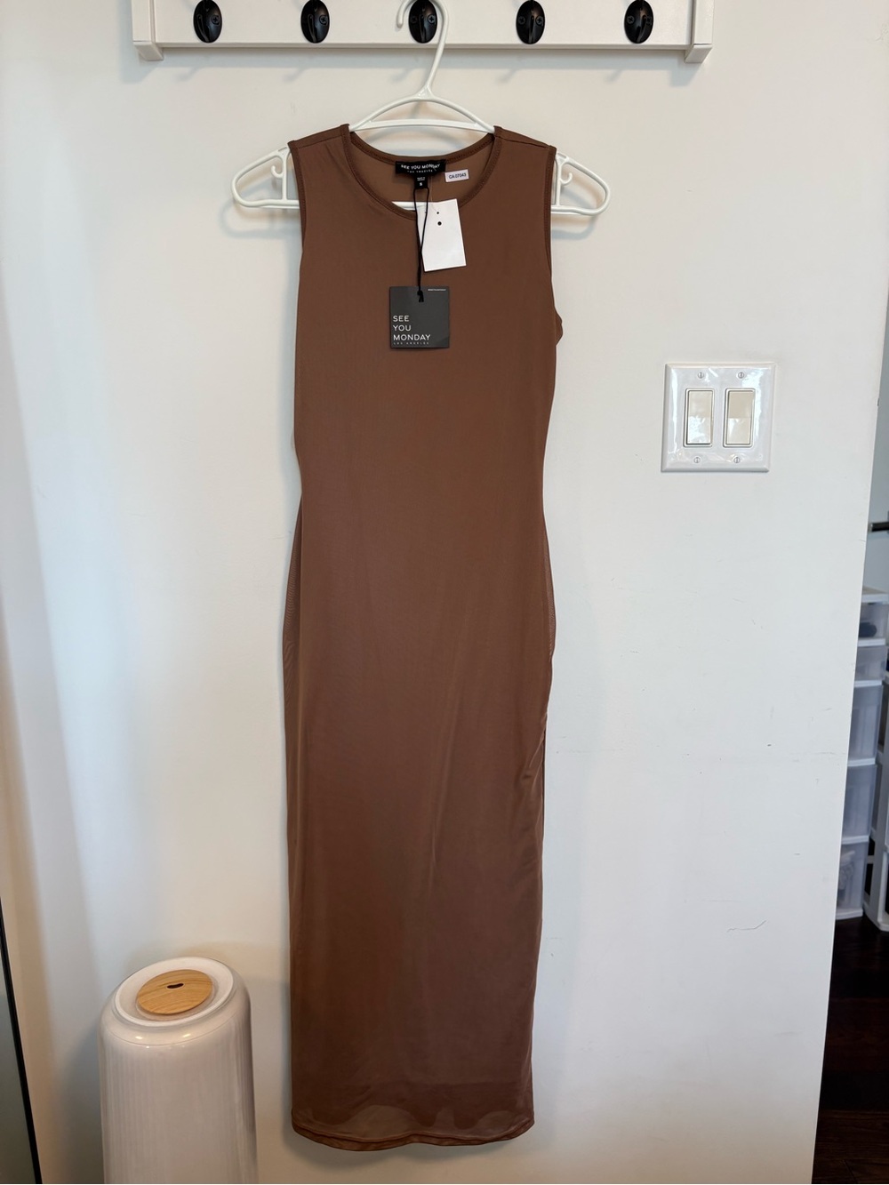 BNWT See You Monday Brown Sleeveless Midi Dress